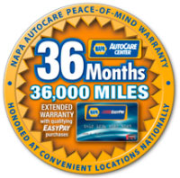 36 Months/36,000 miles NAPA AutoCare Peace-of-mind Warranty | Auto Safety Center