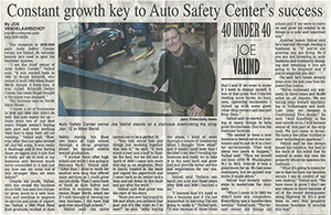 Joe Valind Newspaper Constan Growth | Auto Safety Center